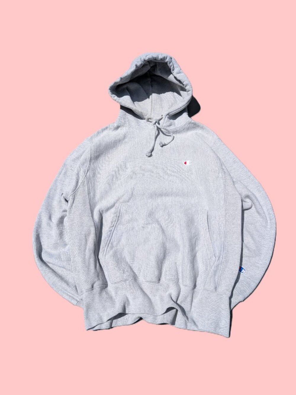 Grey Champion Reverse Weave Fleece Retro Mens S Sleeve Logo